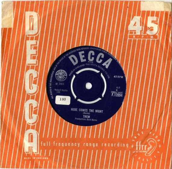 Them - Here Comes The Night/All For Myself (F 12094) M-