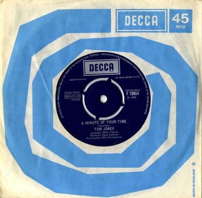 Tom Jones - A Minute Of Your Time/Looking Out My Window (F 12854) M-