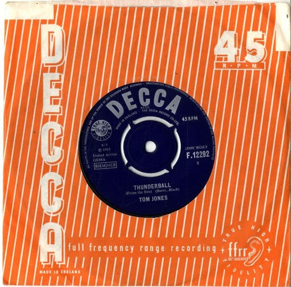Tom Jones - Thunderball/Key To My Heart (F 12292) M-
