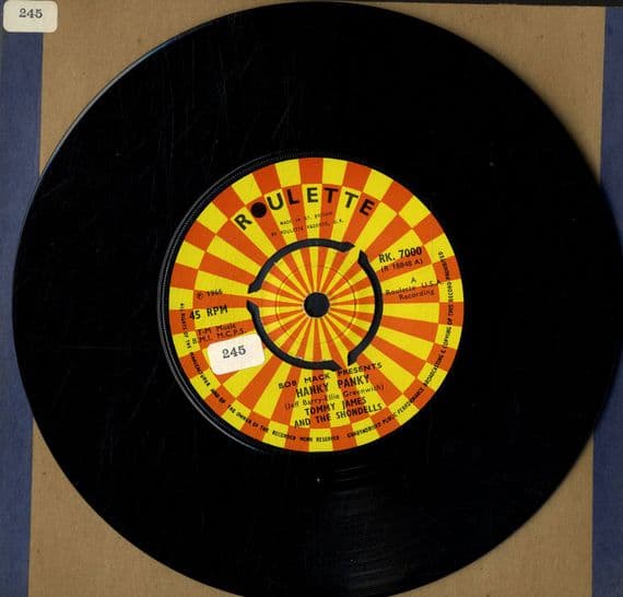 Tommy James and The Shondells - Hanky Panky/Thunderbolt (RK 7000) M-
