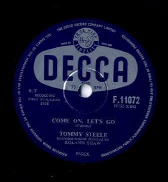 Tommy Steele - Come On Let's Go/Put A Ring On Her Finger (F 11072) 78 rpm