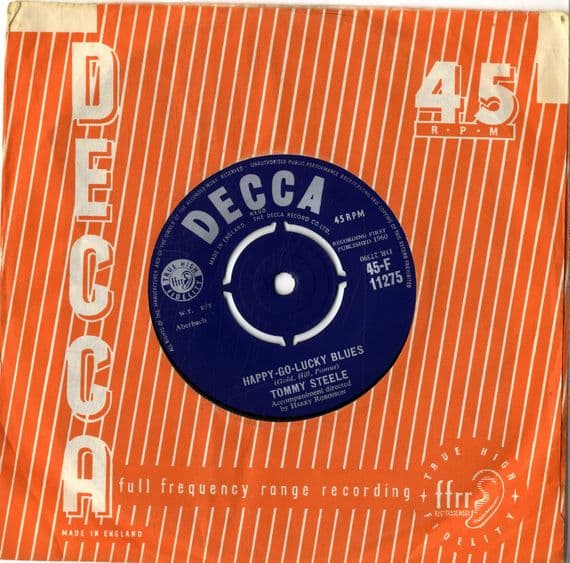 Tommy Steele - Happy -Go-Lucky Blues/Long Black Hair (F 11275) M-