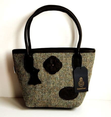 Barra Harris Tweed and Deer Leather Handbag Lovat
