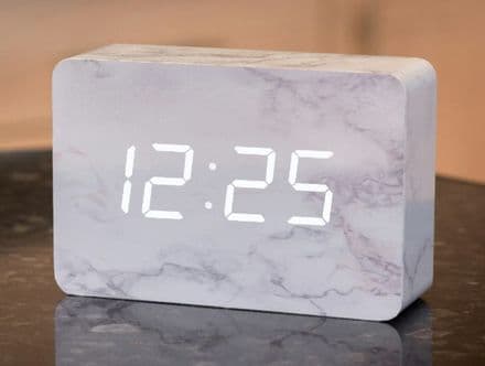 Gingko Brick Click Clock - Marble