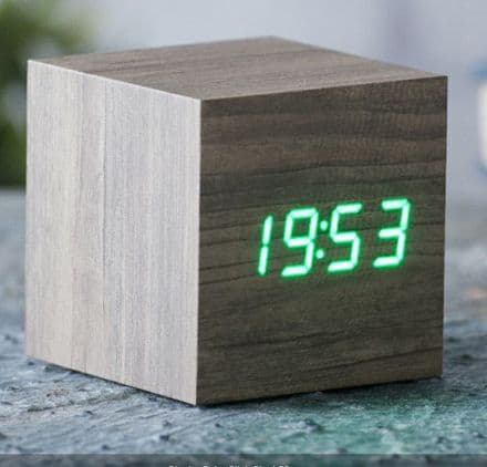 Gingko Cube Click Clock Ash (Green Display)
