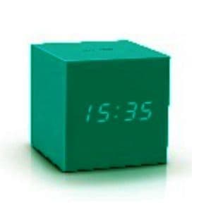Gingko Cube Gravity Click Clock - Green