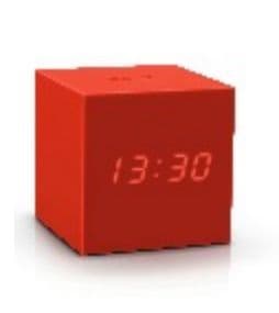 Gingko Cube Gravity Click Clock - Red