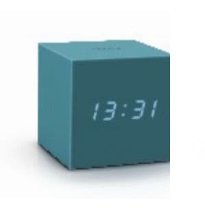 Gingko Cube Gravity Click Clock - Teal