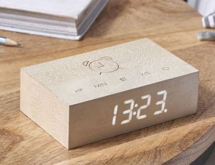 Gingko Flip Click Clock - White Birch