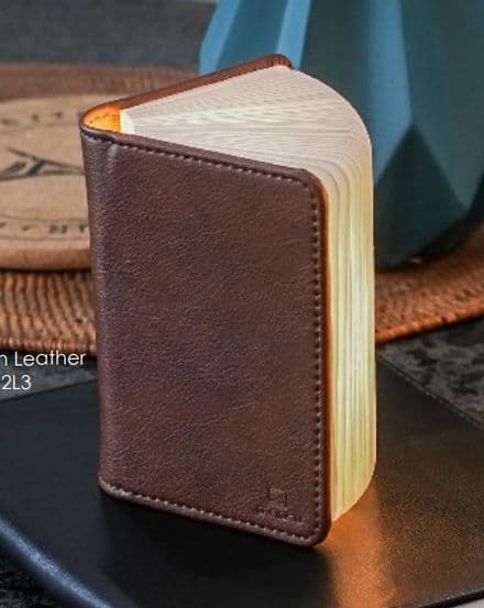 Gingko Mini Smart Book Light - Brown leather