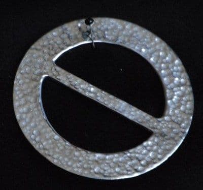 Ladycrow Large Pewter Scarf Ring "Beaten Circle"