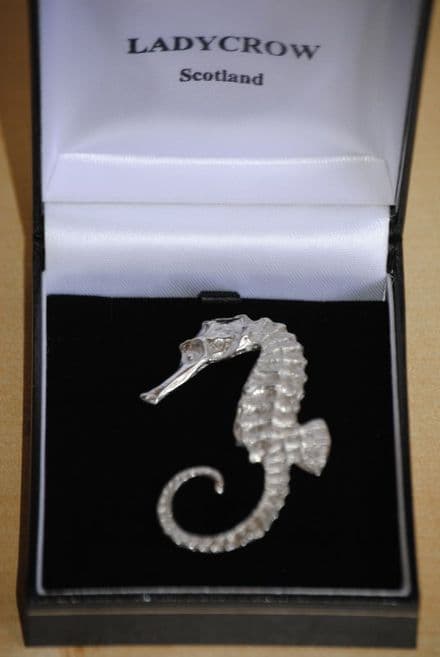 Ladycrow Pewter Brooch Seahorse
