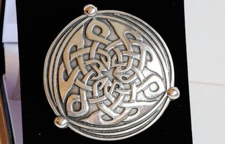 Ladycrow Pewter Brooch Shield