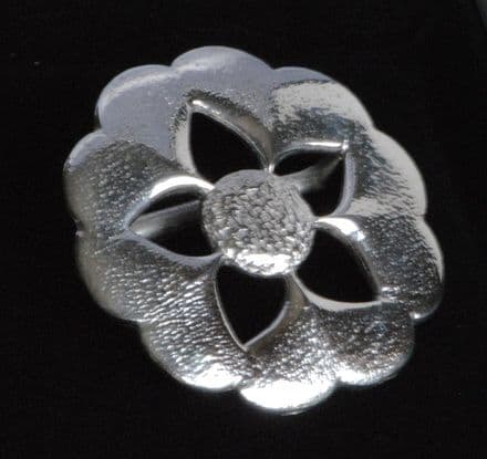 Ladycrow Pewter Scarf Ring "Flower"