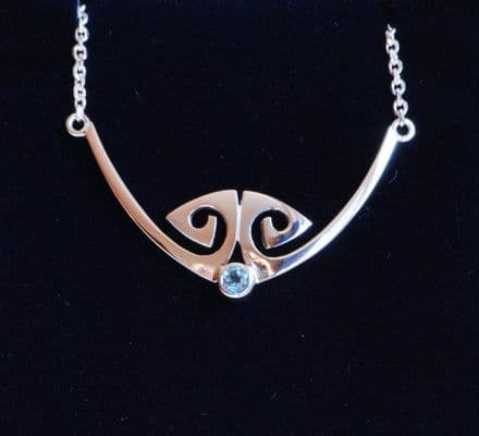 Sterling Silver Necklace with Amethyst Key3