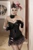 Black Brocade Ribbon Corset - Plus sizes