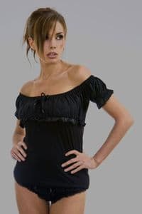 Black Cotton Gypsy Top
