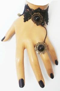 Black Jewel Lace Bracelet