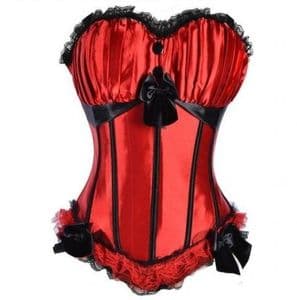 Black & Red Ribbon Cupped Corset