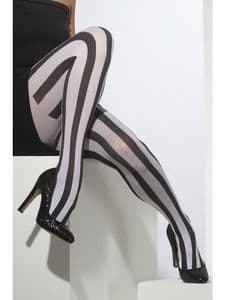 Black & White Vertical Stripe Tights