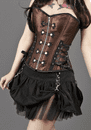 Brown Satin Studded Steampunk Corset