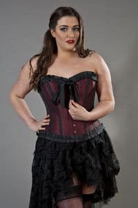 Burgundy Lily Taffeta Corset