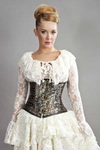 C-Lock Gold & Bronze Brocade Underbust Corset