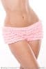 Baby pink Burlesque Frilly Knickers, pink frilly sissy knickers, pink frilly knickers with back bow, pink frilly burlesque shorts