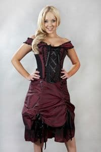Dita Dress Burgundy Taffeta & Lace