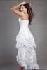 Elvira White Taffeta Dip Hem Skirt