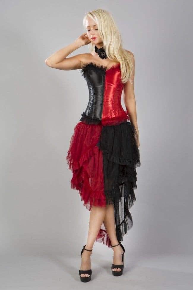 Harlequin Burlesque Skirt, Harlequin costume, two tone burlesque skirt
