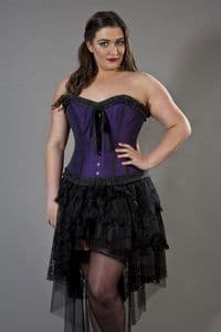 Lily Plus Size Corset In Purple Taffeta