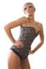 Long Silver Brocade Burlesque Corset