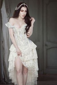 Ophelie Corset Dress in Baby Blue King Brocade