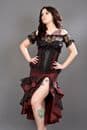 Pin-Up Burgundy Taffeta Frill Skirt