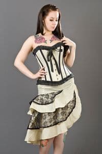 Pin-Up Cream Taffeta Frill Skirt