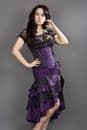 Pin-Up Purple Taffeta Frill Skirt (2)