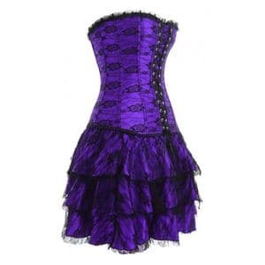 Purple Layered Lace Corset Dress