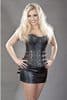 Steampunk Faux Leather Buckled Corset (black/brown)