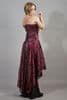 Valerie Corset Dress in Burgundy Satin Flock