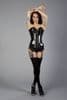 Victorian Long Line Corset In Black PVC