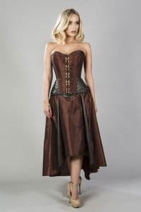 Warrior Chocolate Brown Steampunk Corset, brown steampunk corset, plus size steampunk corsets, steampunk corsetry, steampunk studded corset