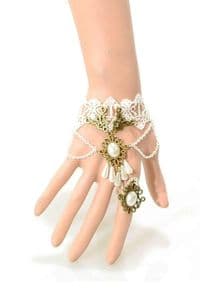 White Lace Teardrop Bracelet