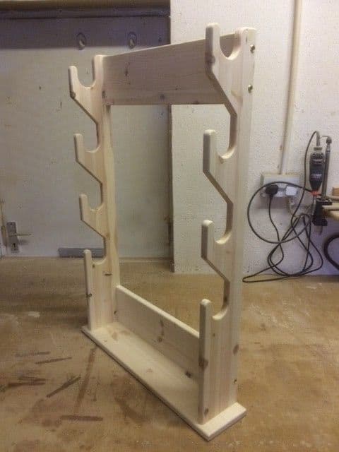 Air Rifle Gun Rack for 4 guns with bottom shelf Free Standing Or Wall ...