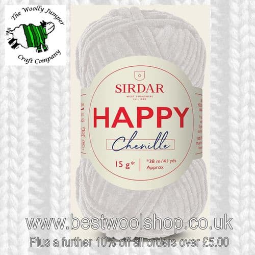 011 FLUFFY - SIRDAR HAPPY CHENILE KNITTING & CROCHET YARN - 15G BALL
