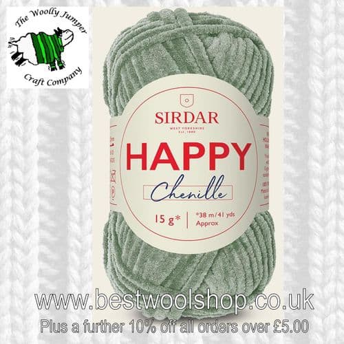 023 MOSSY - SIRDAR HAPPY CHENILE KNITTING & CROCHET YARN - 15G BALL