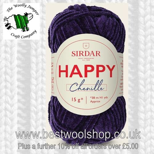 033 QUEENIE - SIRDAR HAPPY CHENILE KNITTING & CROCHET YARN - 15G BALL