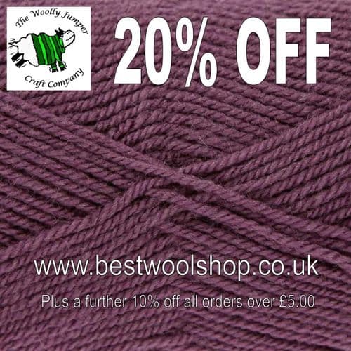 0396 MAUVE - KING COLE PRICEWISE DK - KNITTING & CROCHET YARN 20% OFF