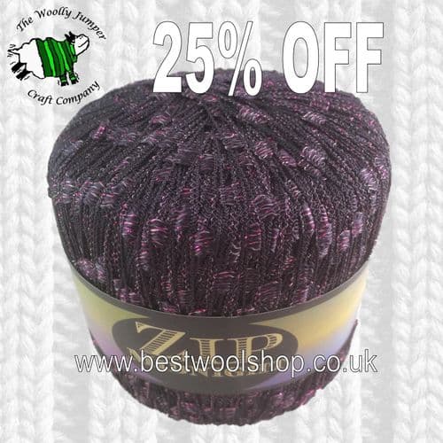 05 PINK - ZIP MIDNIGHT GLITTER LADDER TRELLIS SCARF & NECKLACE YARN 25% OFF