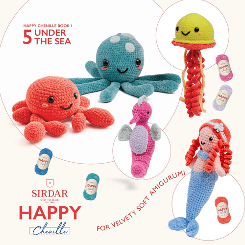 0546 SIRDAR HAPPY CHENILE BOOK 1 - 5 UNDER THE SEA